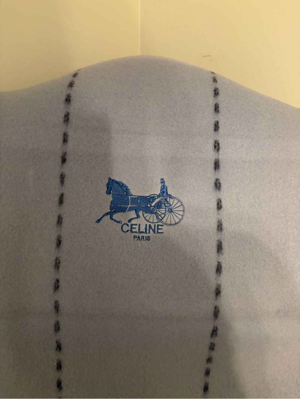 Celine Blue Horse & Carriage Logo Throw Blanket